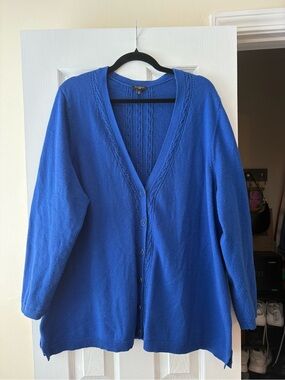 Talbots Royal Blue V-Neck Button-Front Cardigan